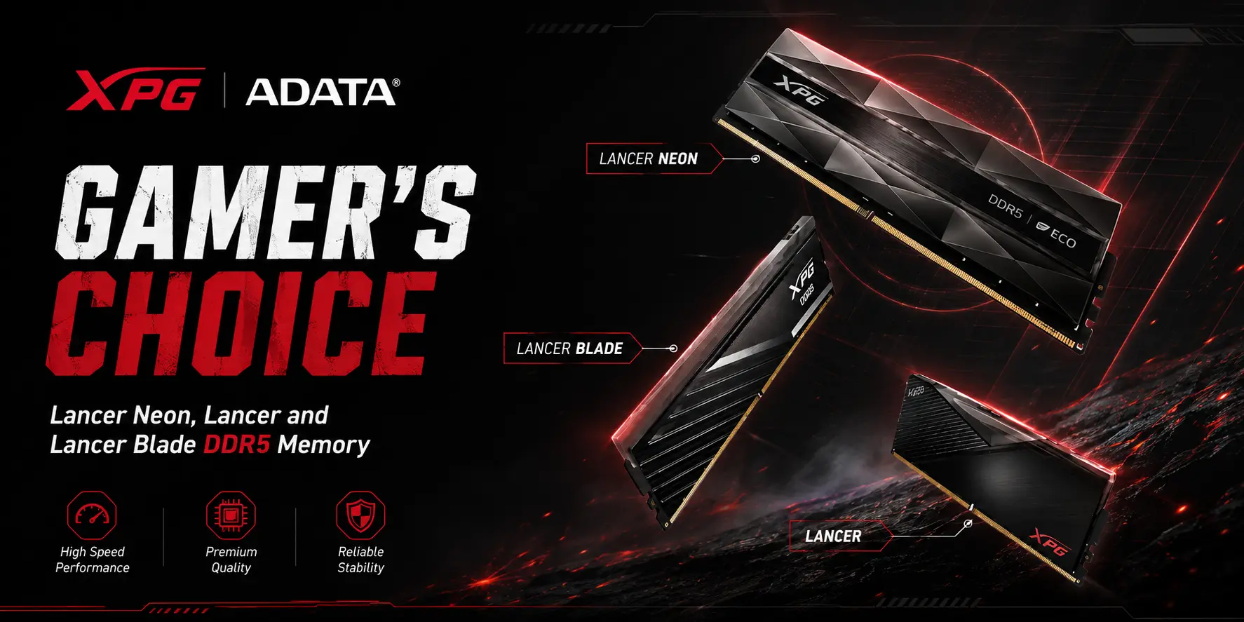 XPG ADATA DDR5 Gamer's Choice Memory Banner
